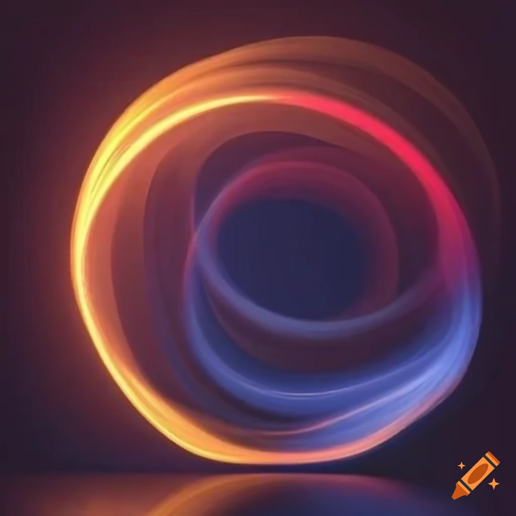 Dancing streaks of light in various shapes in a minimalist style