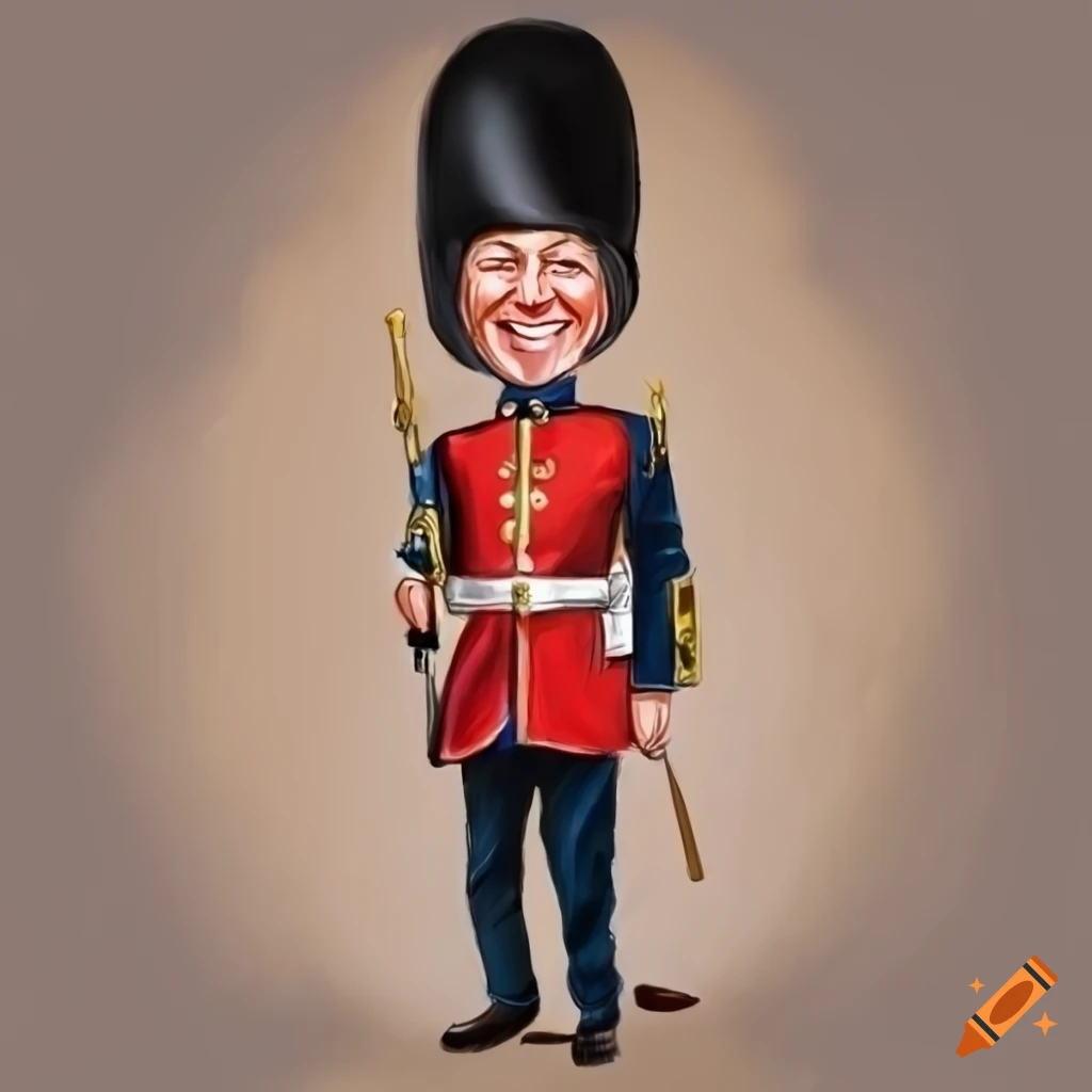 British palace soldier guard caricature