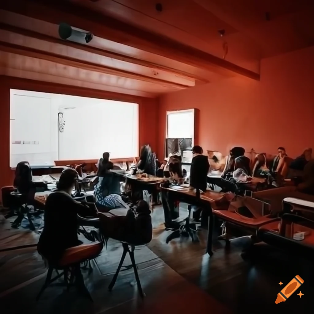 Seminar room with students engaged in a presentation