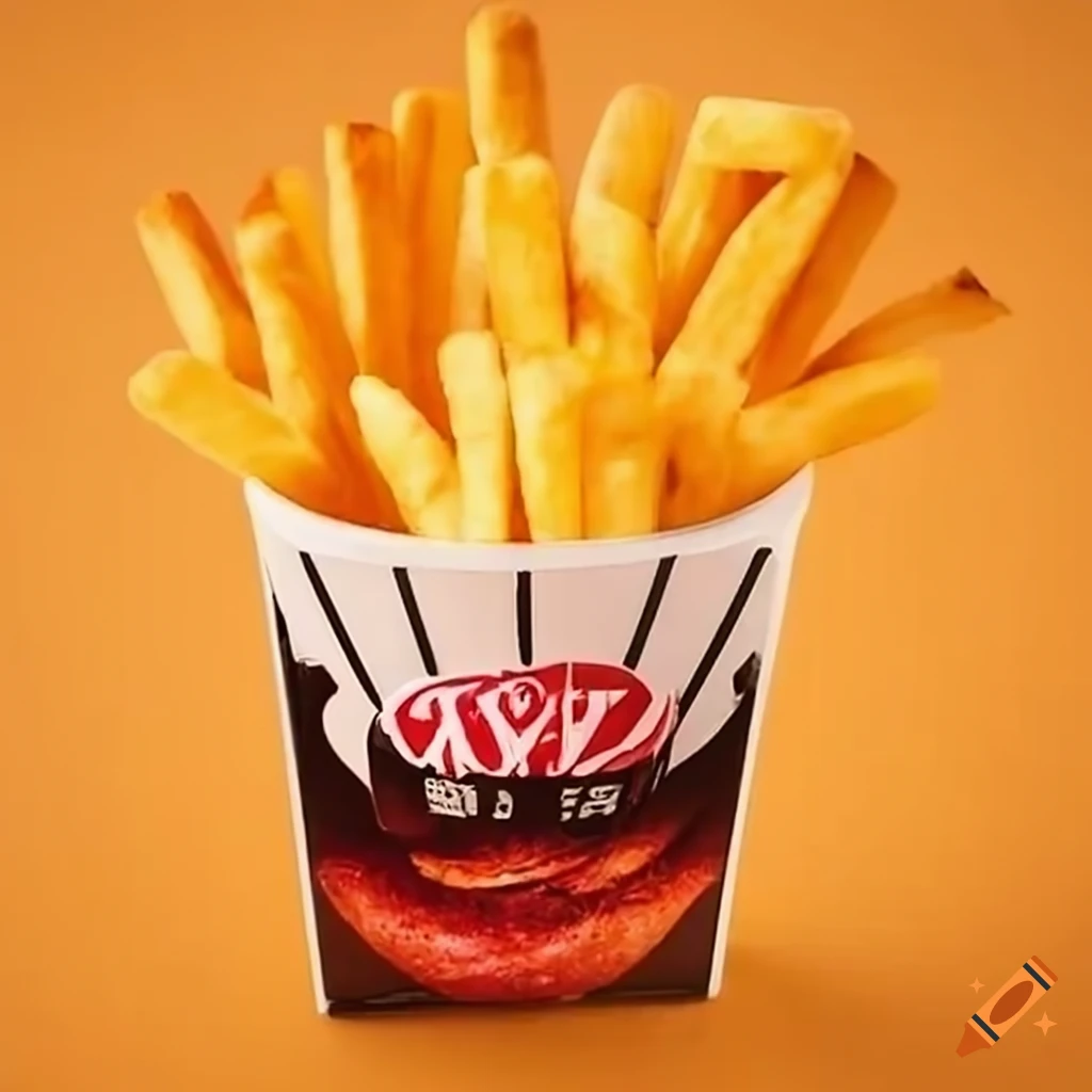 Creative french fries food truck with fry-shaped design on Craiyon
