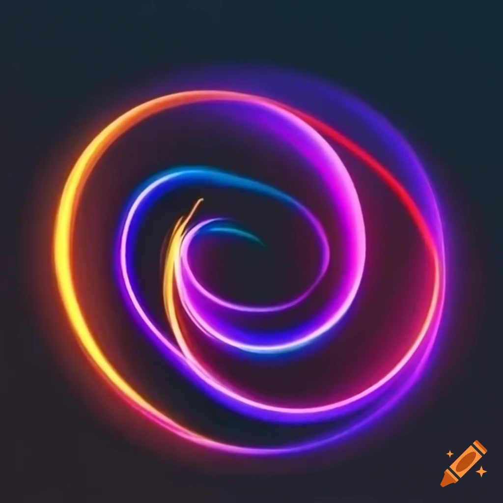 Dancing streaks of light in various shapes in a minimalist style