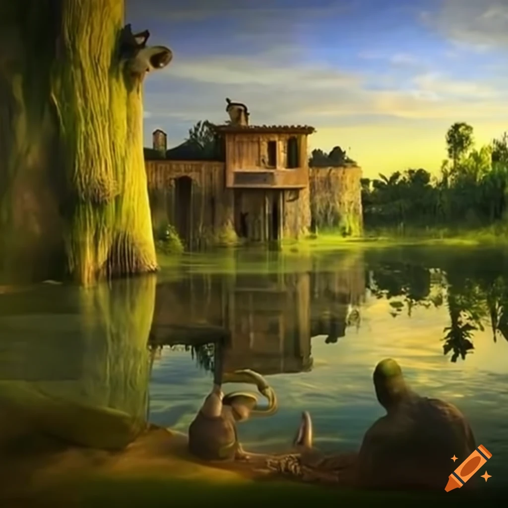 Villa in Spain with a Shrek-themed pool