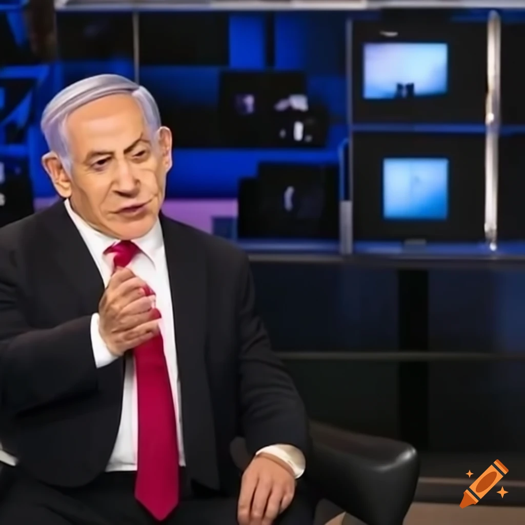 Bibi Netanyahu giving a TV interview