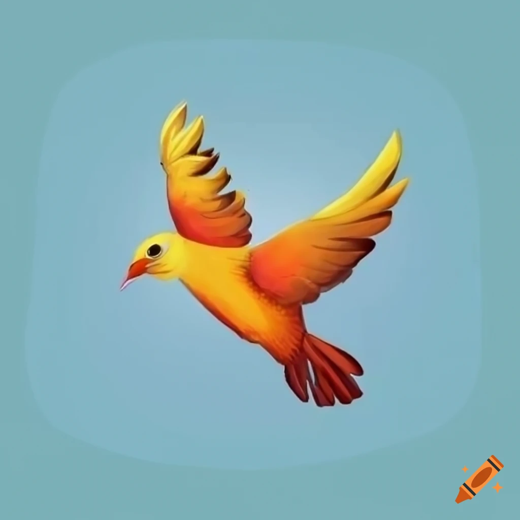 Cartoon bird in flight