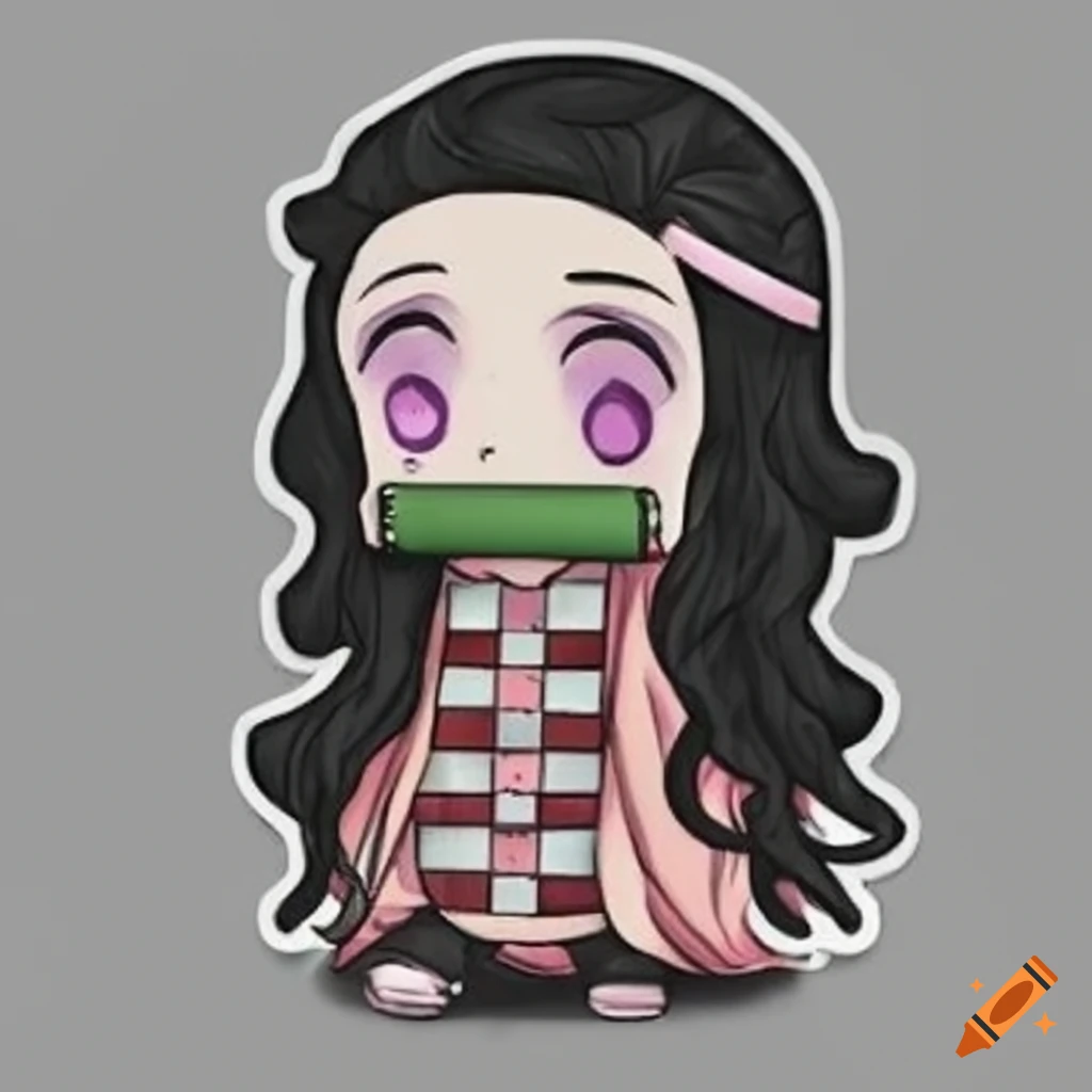 Chibi Nezuko Kamado sticker in full body view