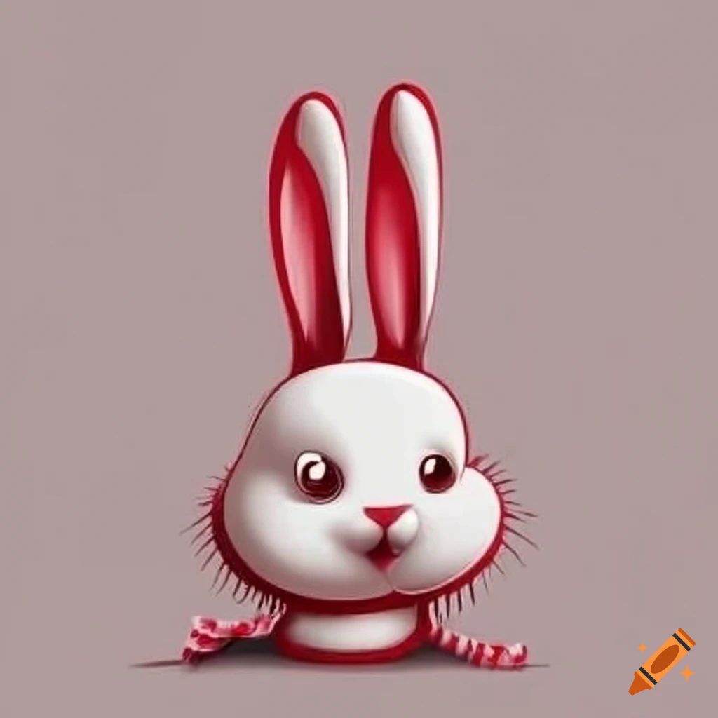 Logo for a delivery company in red and white with a rabbit