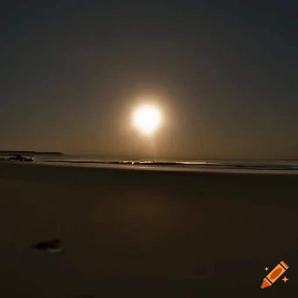 Alien planet beach resembling Earth with ocean in the distance