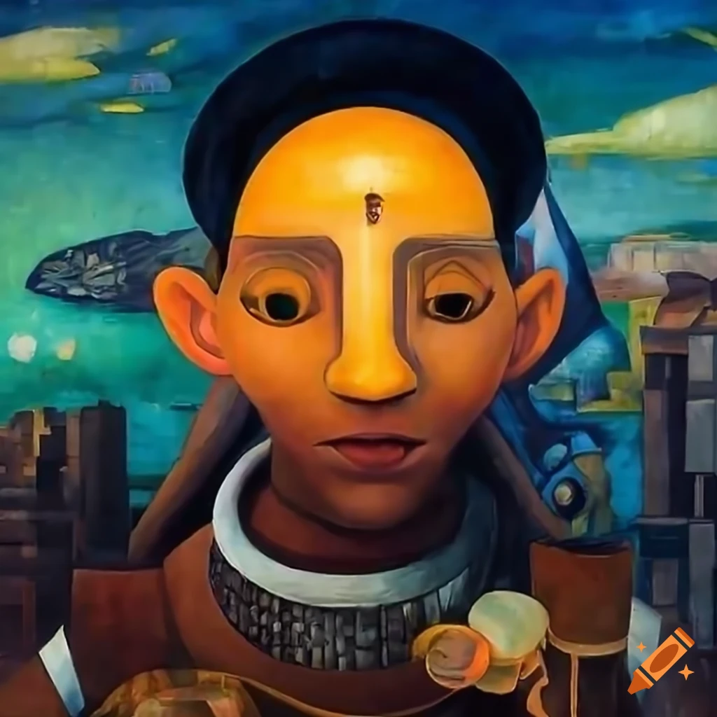 Diego rivera futuristic painting of 'the time machine' on Craiyon