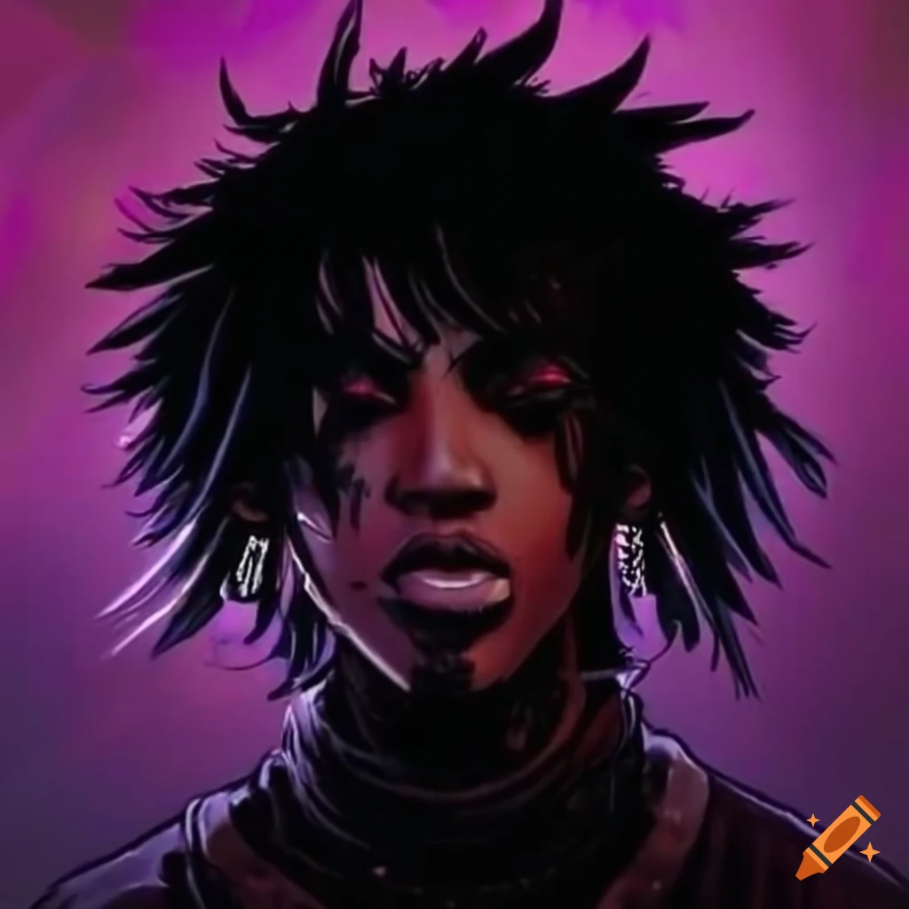 Emo man with black hair