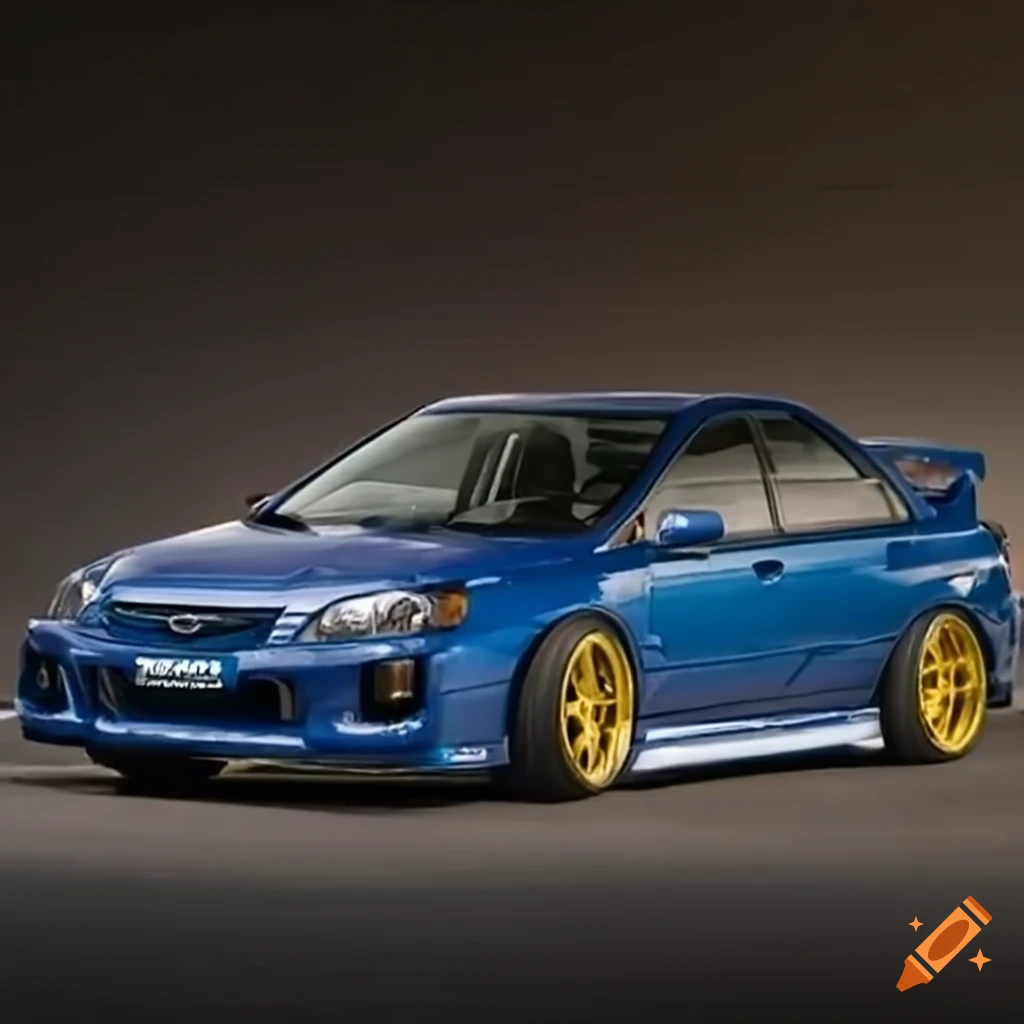 Drifting Subaru with low body