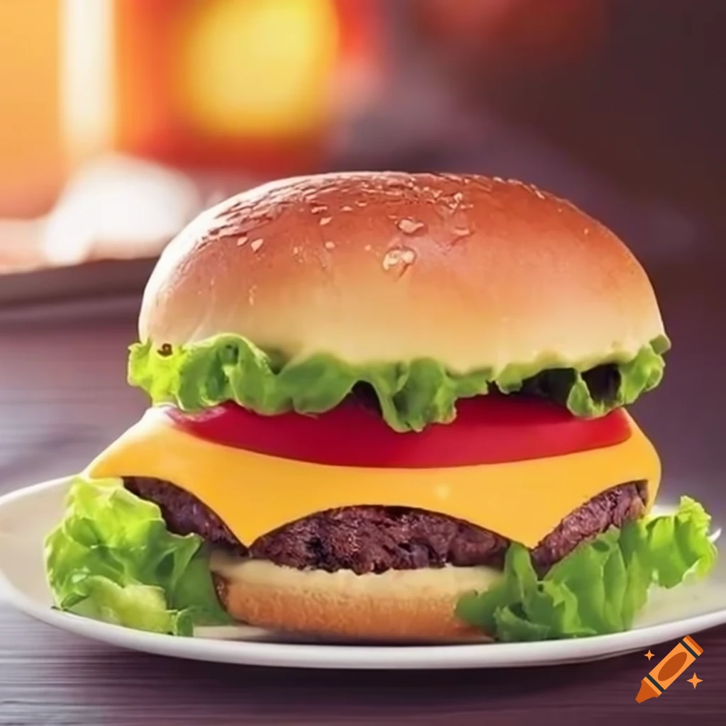 Hamburguesa con carne, lechuga, tomate y queso