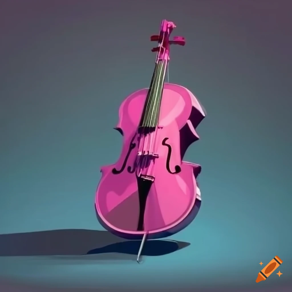 Symphony orchestra with pink and blue instruments