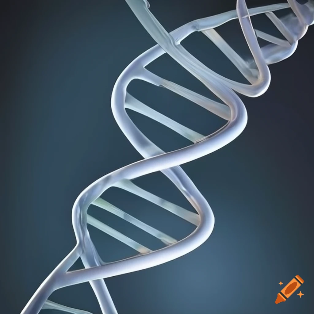 Unique double DNA helix with the word L. E. E. M written on the bars