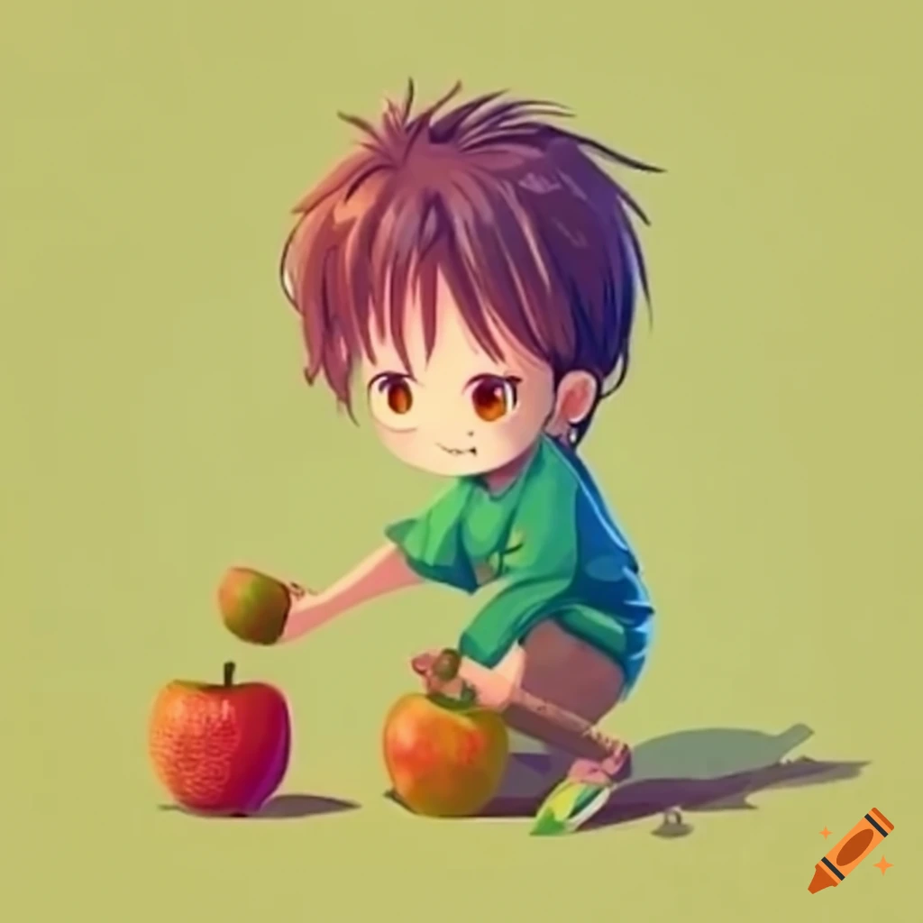 Children picking apples