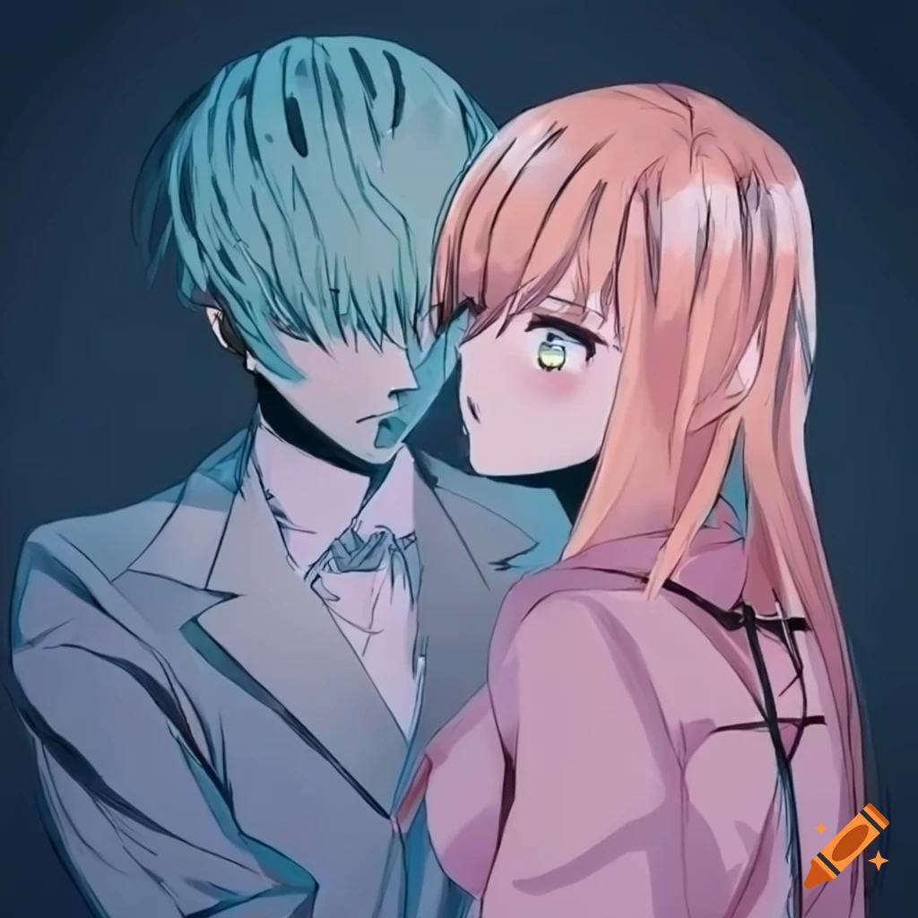Two persons talking, one asking a difficult question in manga style