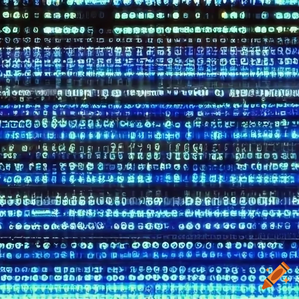 Blue computer-code-like JSON text on white background with sharp ...