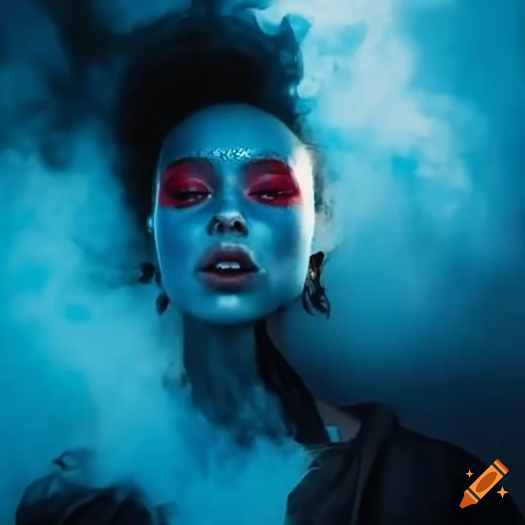 Blue smoke effect in a unity scene