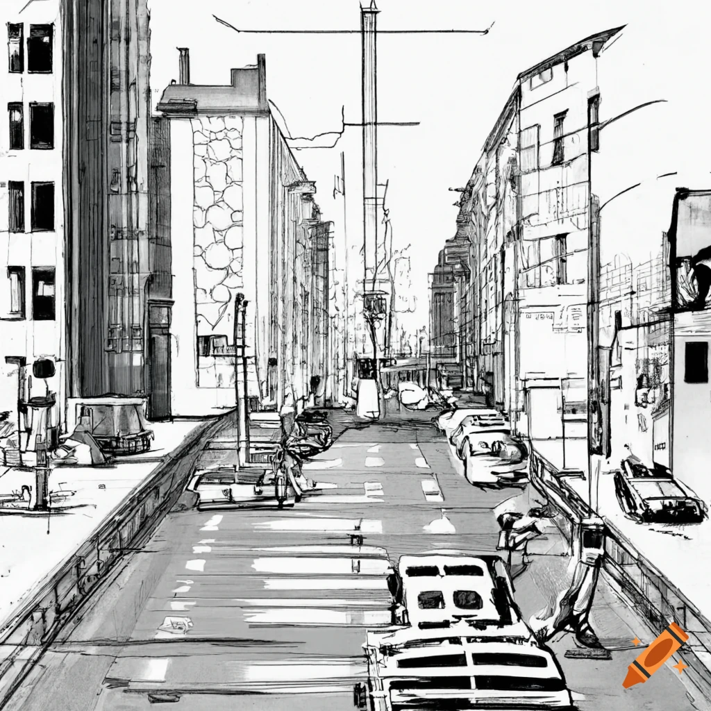 Map with parallel and diagonal streets crossing with coffee shops on ...