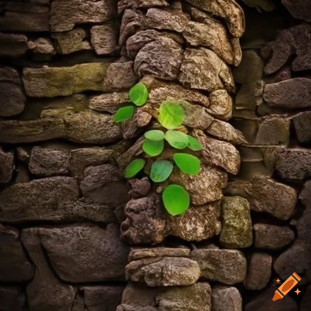 Stonethorn, a vine-like plant camouflaged against stone walls
