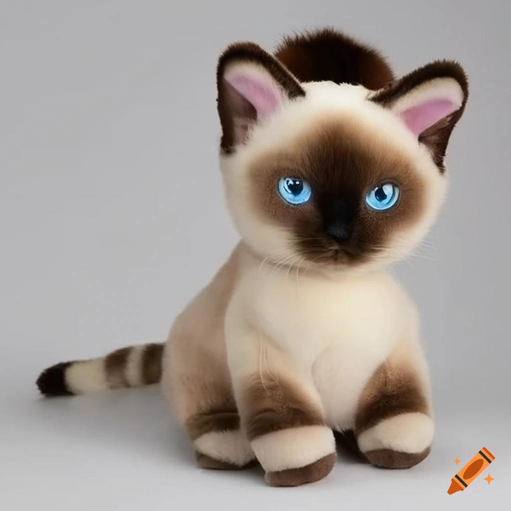 Siamese kitten plush made of yarn