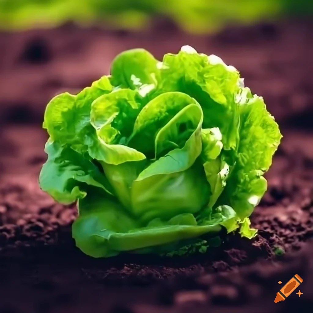 Fresh lettuce planted in the ground
