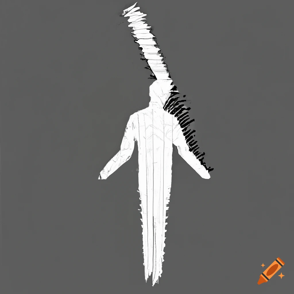 Male silhouette with sharp white pencil lines conveying anxiety and loneliness on black paper