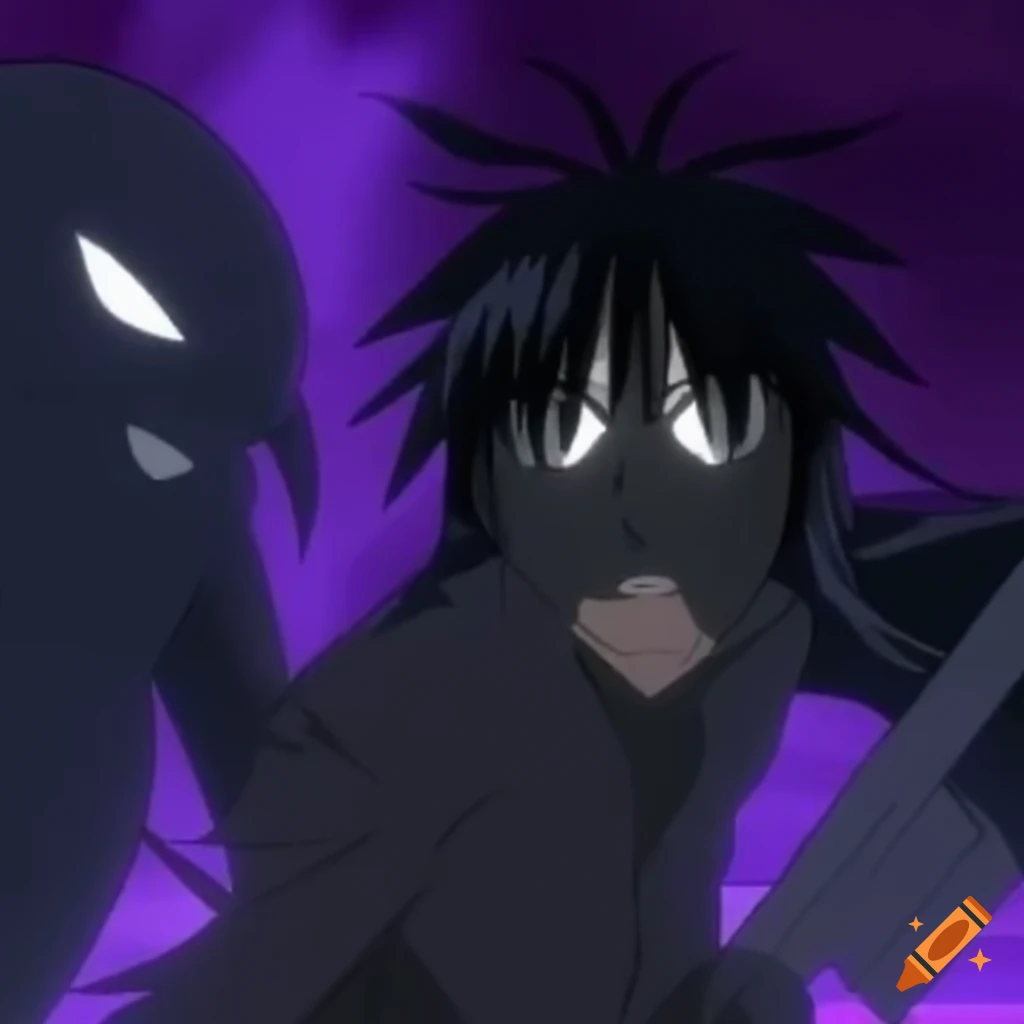 Shiny 3D black diamond in anime style from the 2000s