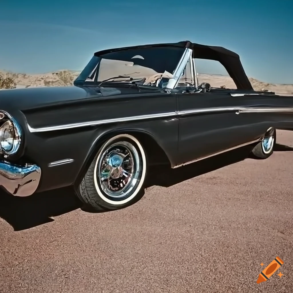 Matte black Ford 1964 XL 500 convertible in Tombstone, Arizona