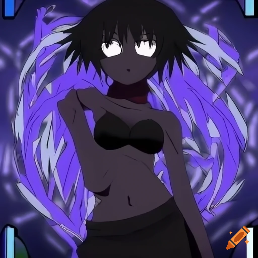 Shiny 3D black diamond with anime vibes from the 2000s