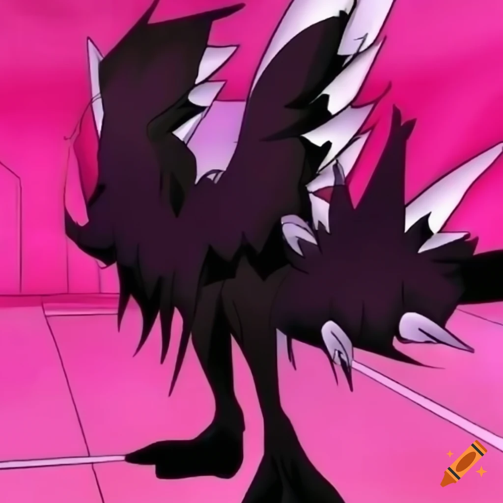 Shiny 3D black diamond in anime style from the 2000s