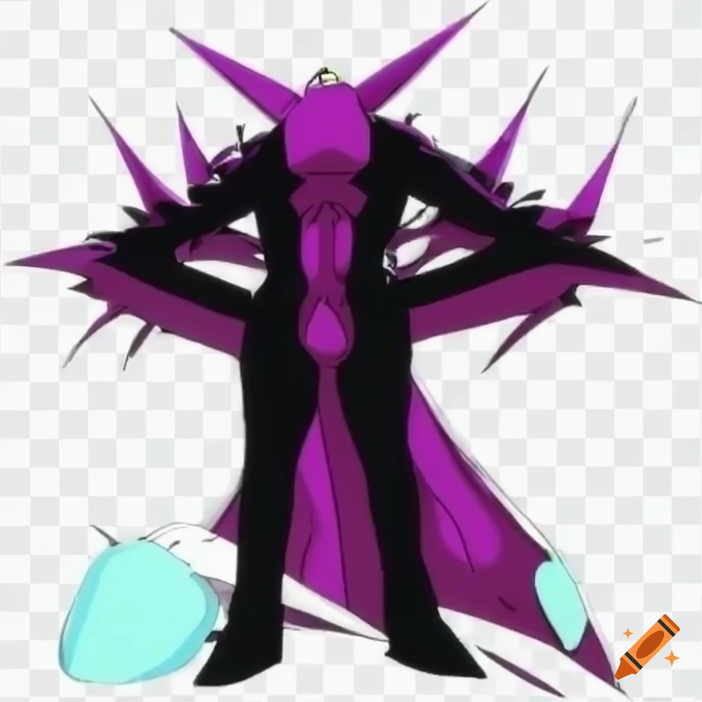 Shiny 3D black diamond in anime style from the 2000s