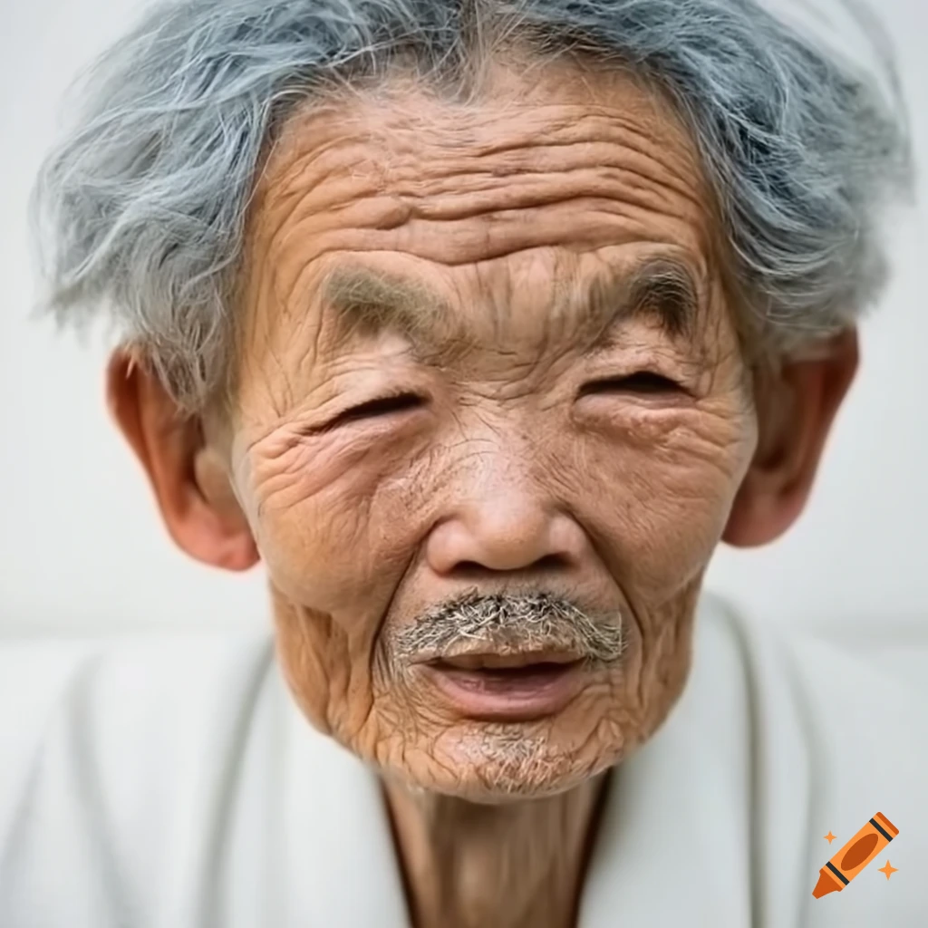 Japanese man with a smiling face isolated on white background