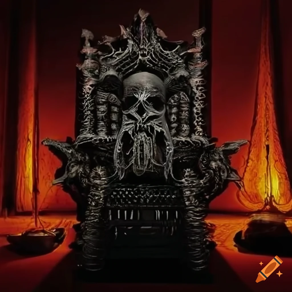 Futuristic VooDoo throne with intricate holographic commands