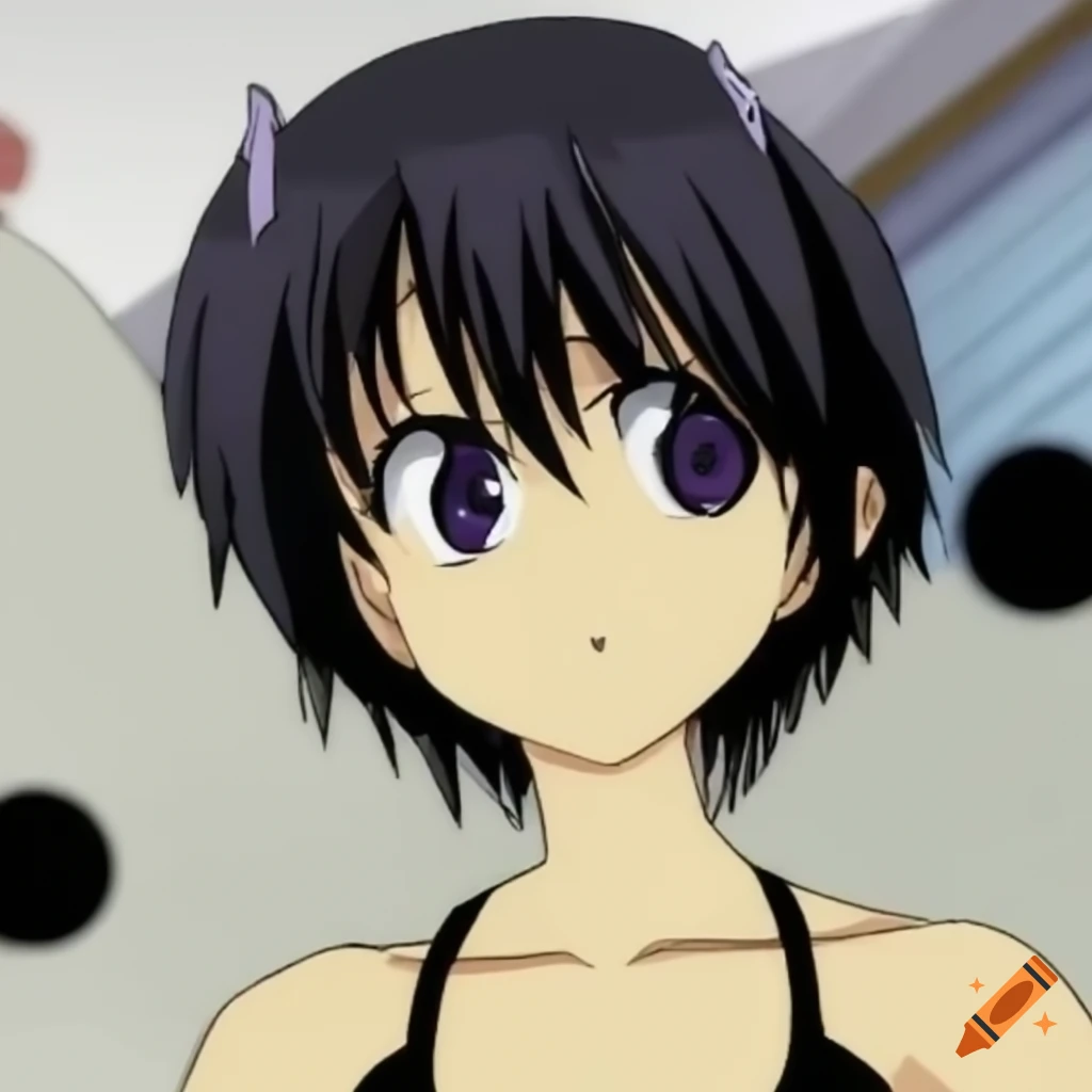 Shiny 3D black diamond in anime style from the 2000s