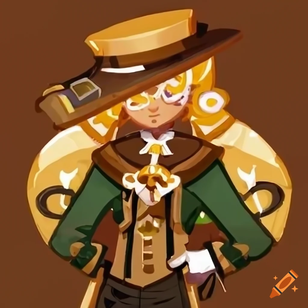 Director croissant cookie with steampunk time traveler outfit