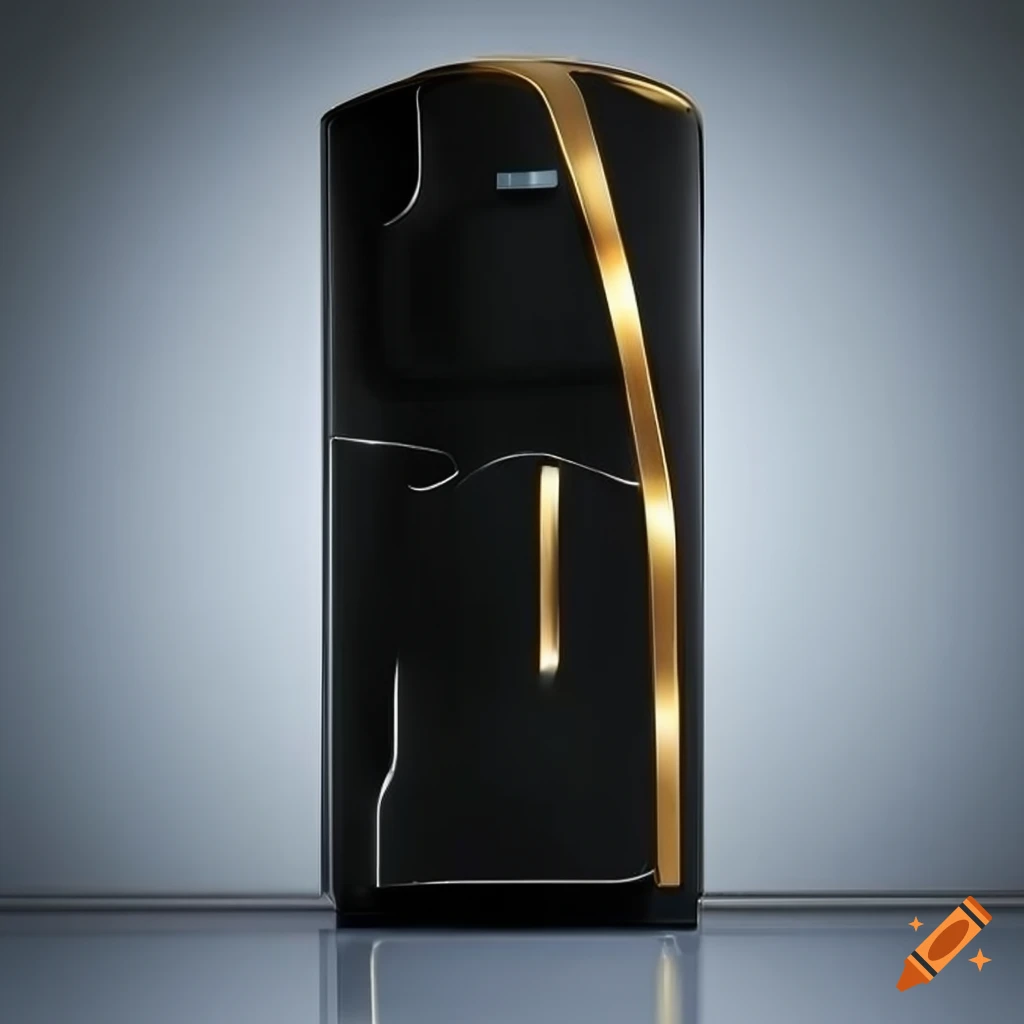 Black and gold futuristic fridge