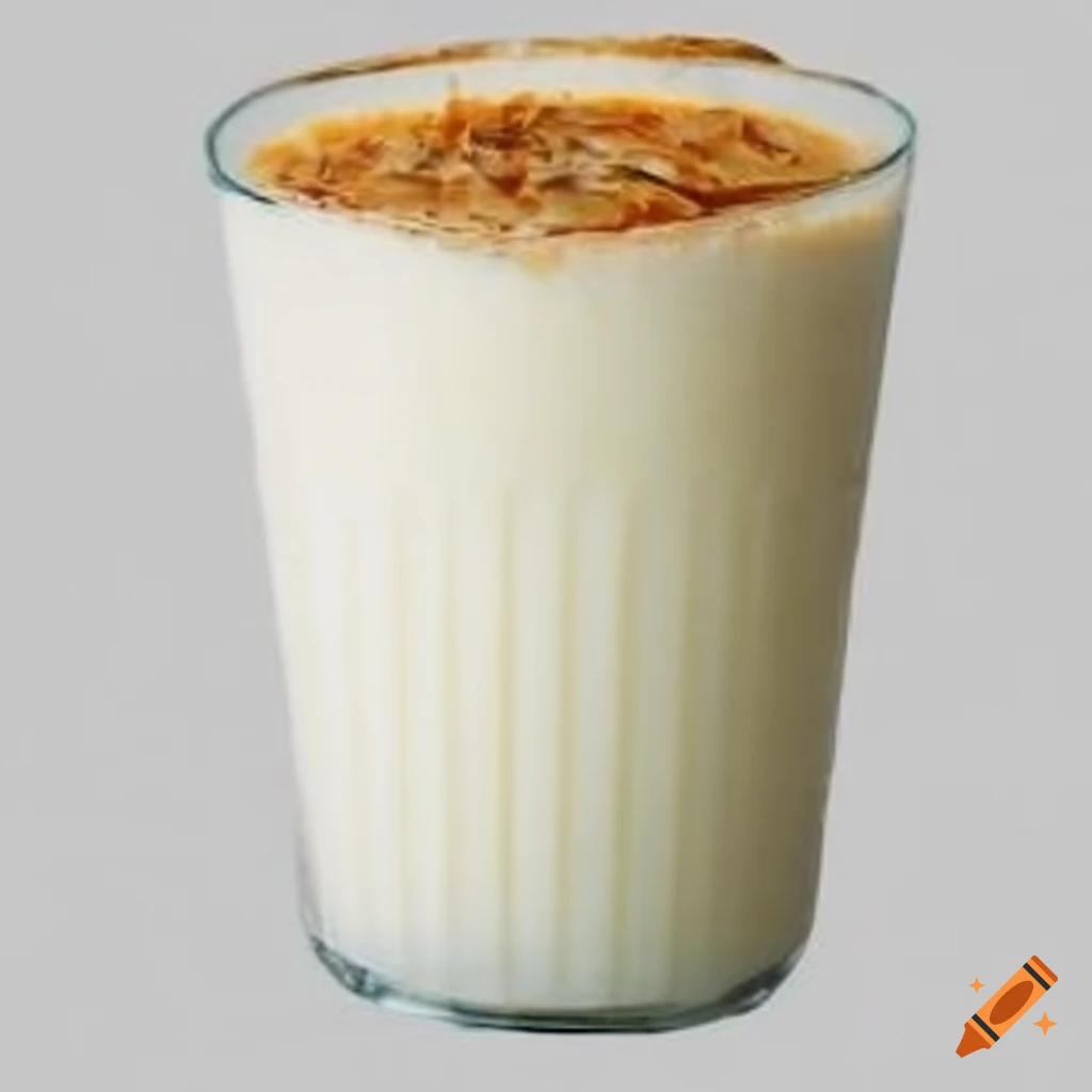 Lassi drink in a glass with mint leaves