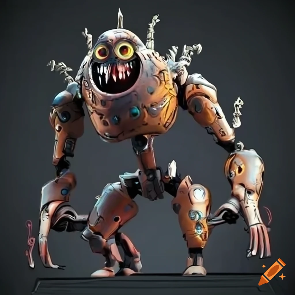 Robot monster concept art on Craiyon