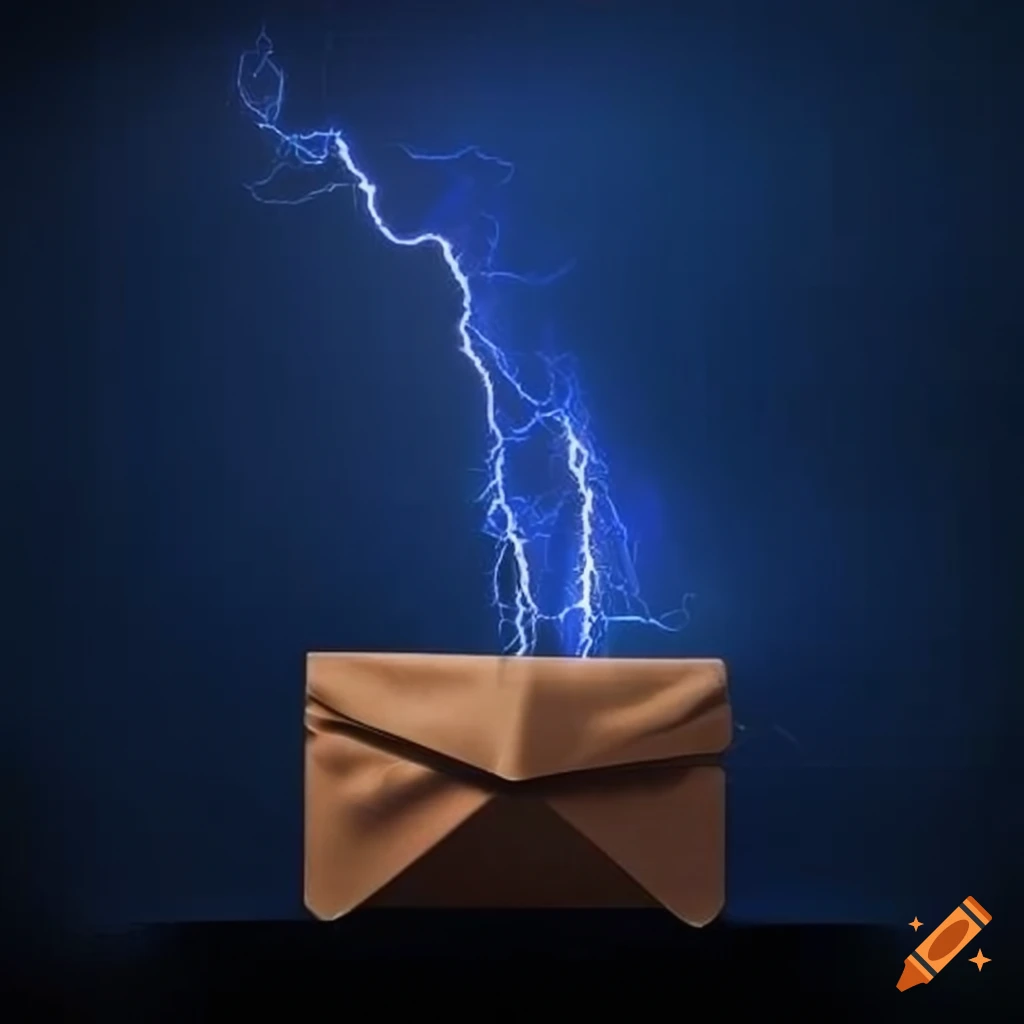 Envelope with lightning, high definition
