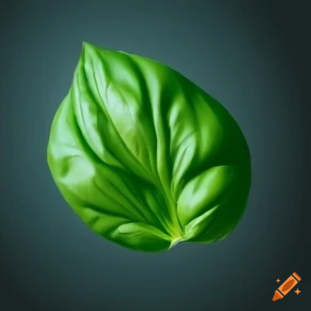 Basil leaf isolated on white background