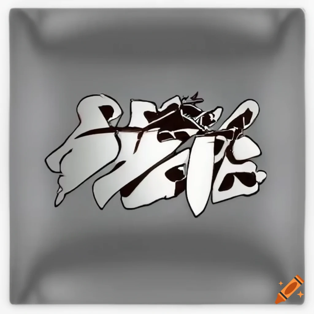 Shiny 3D black diamond with anime style and Japanese text