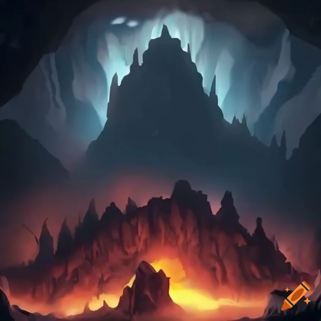 Dwarf citadel in a mystical abyssal cave