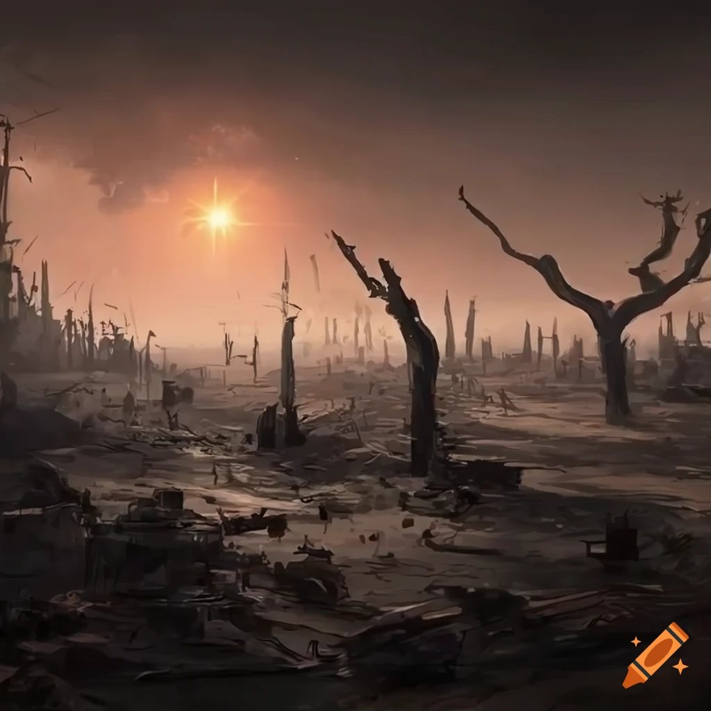 Post-apocalyptic wasteland landscape