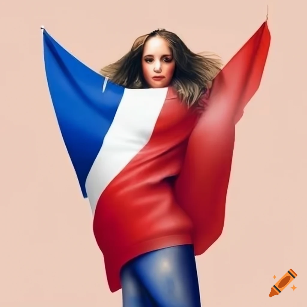 People waving the French flag