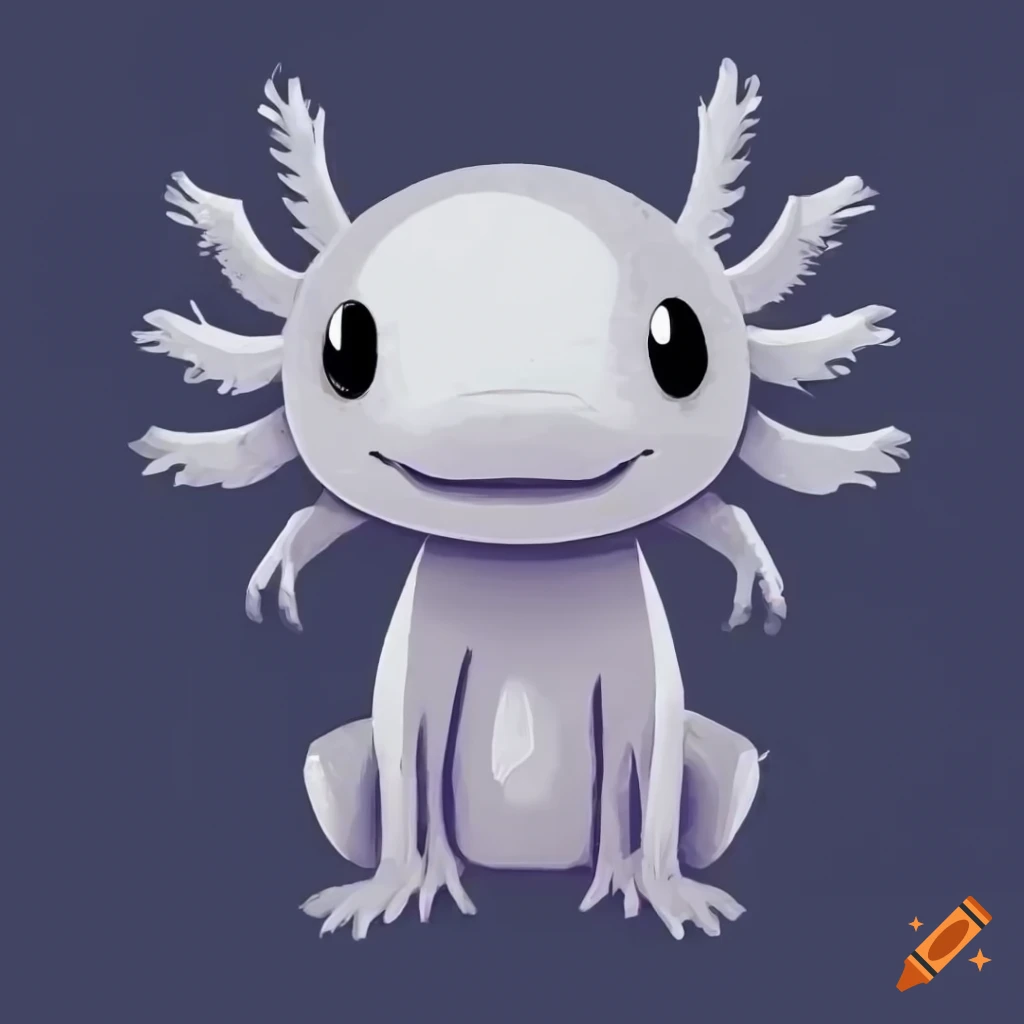 Cute anime axolotl