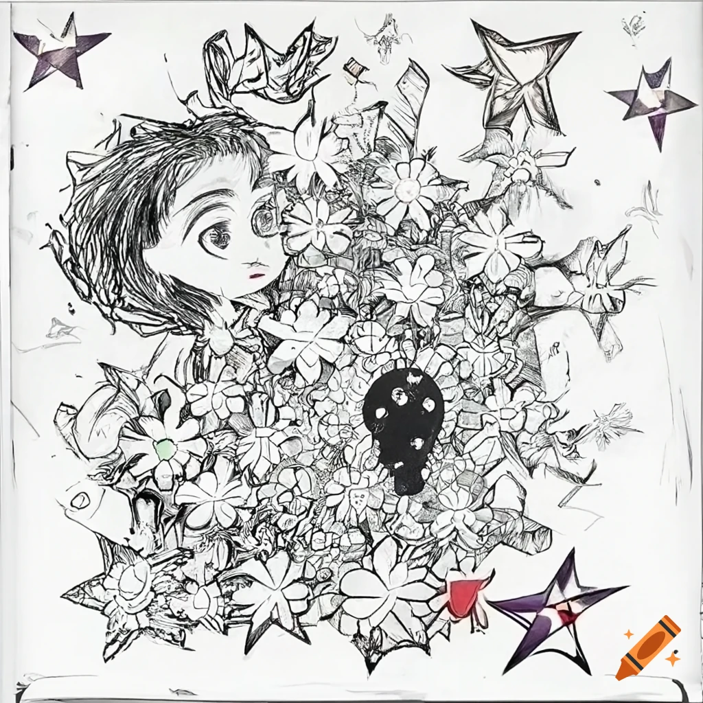 Stars Above the Sea by Alan Aldridge, Chiho Aoshima, Takashi Murakami, Yoshitaka Amano in blackline