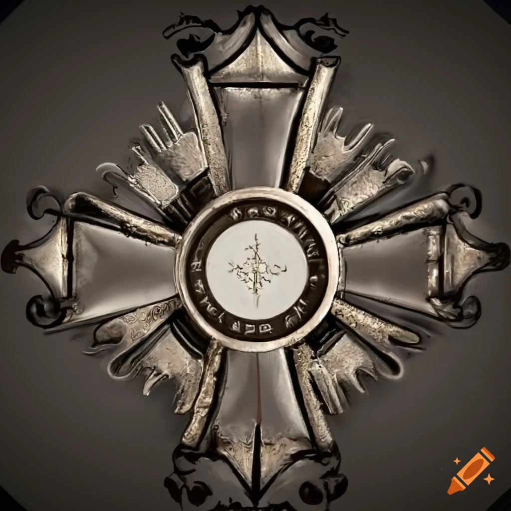 Vintage logo for a charitable foundation in 1910 inspired by the Knights Hospitaller symbol
