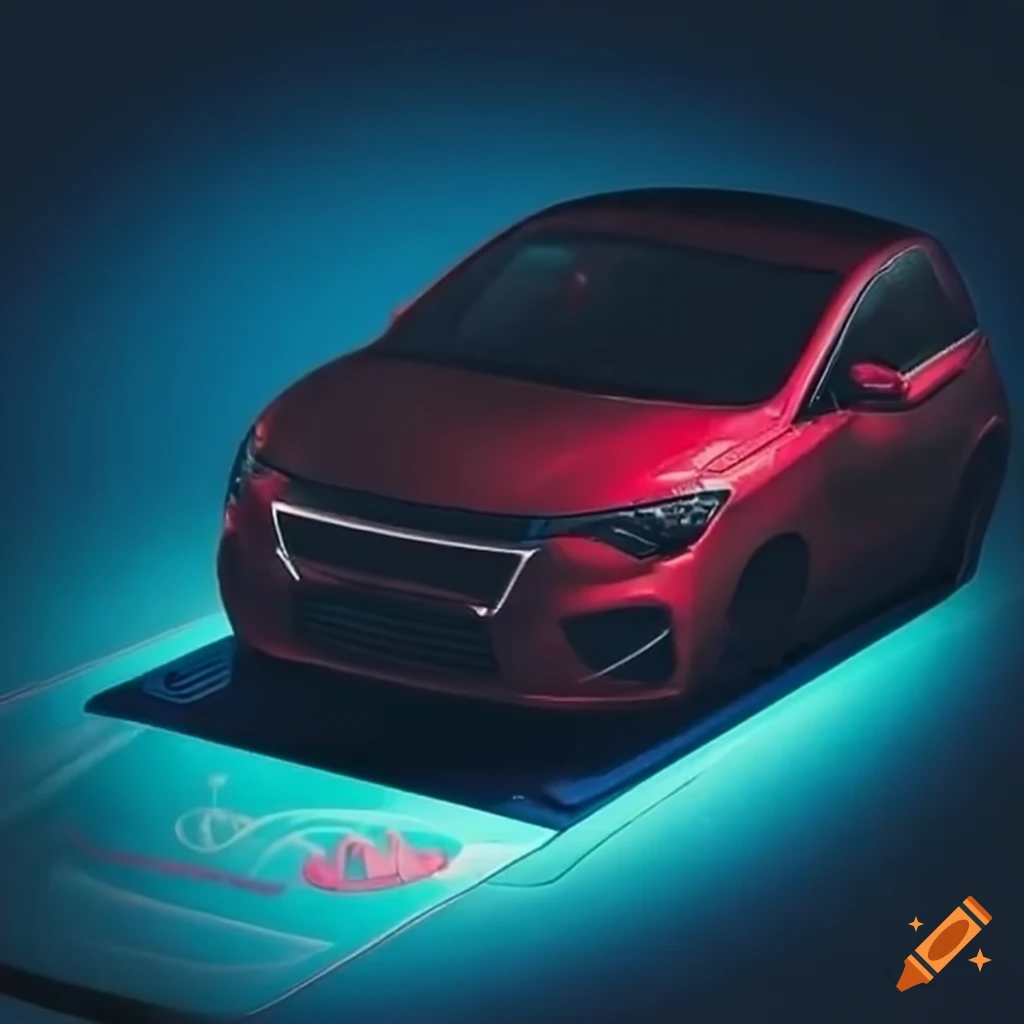 Car on a charging mat