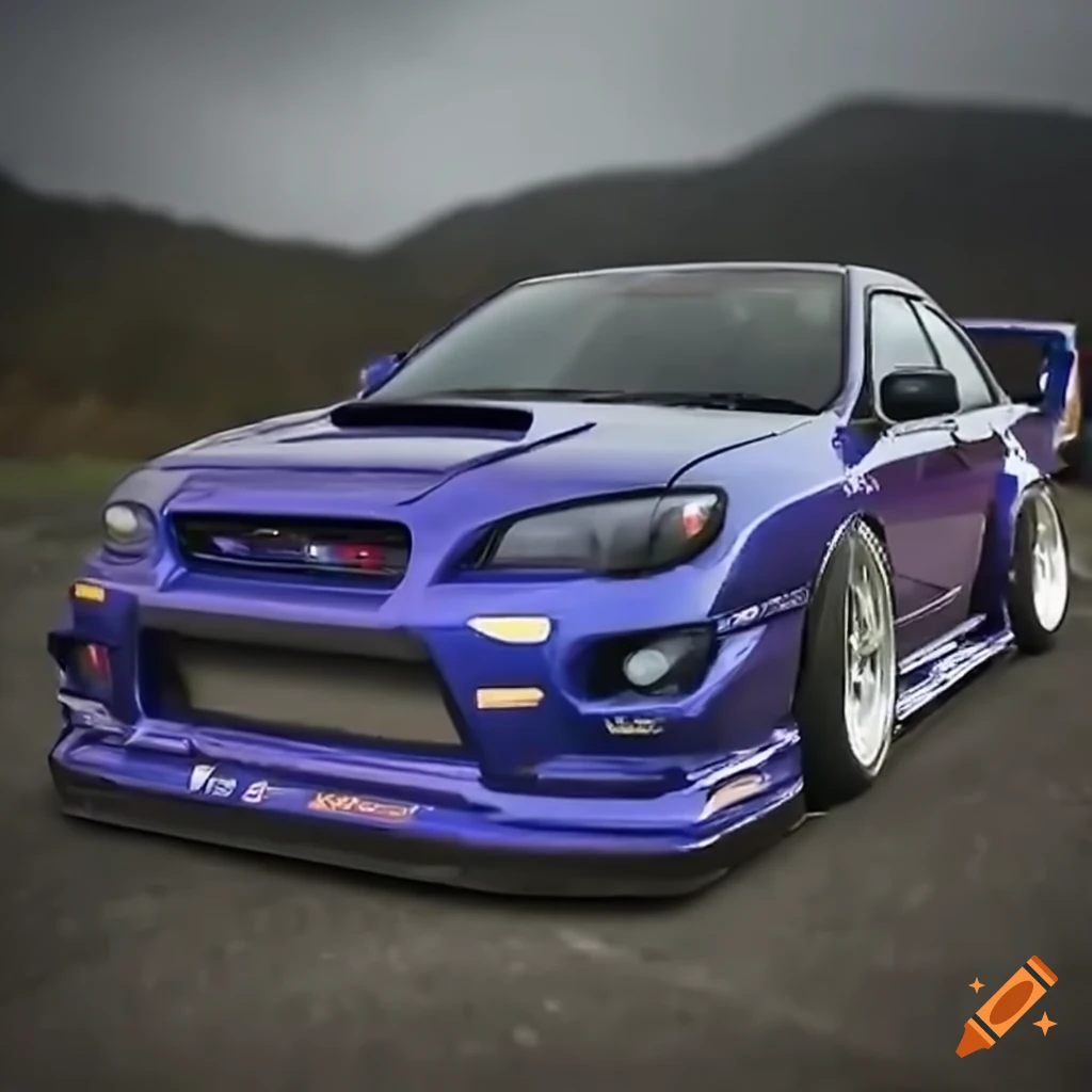 Drifting Subaru with low body