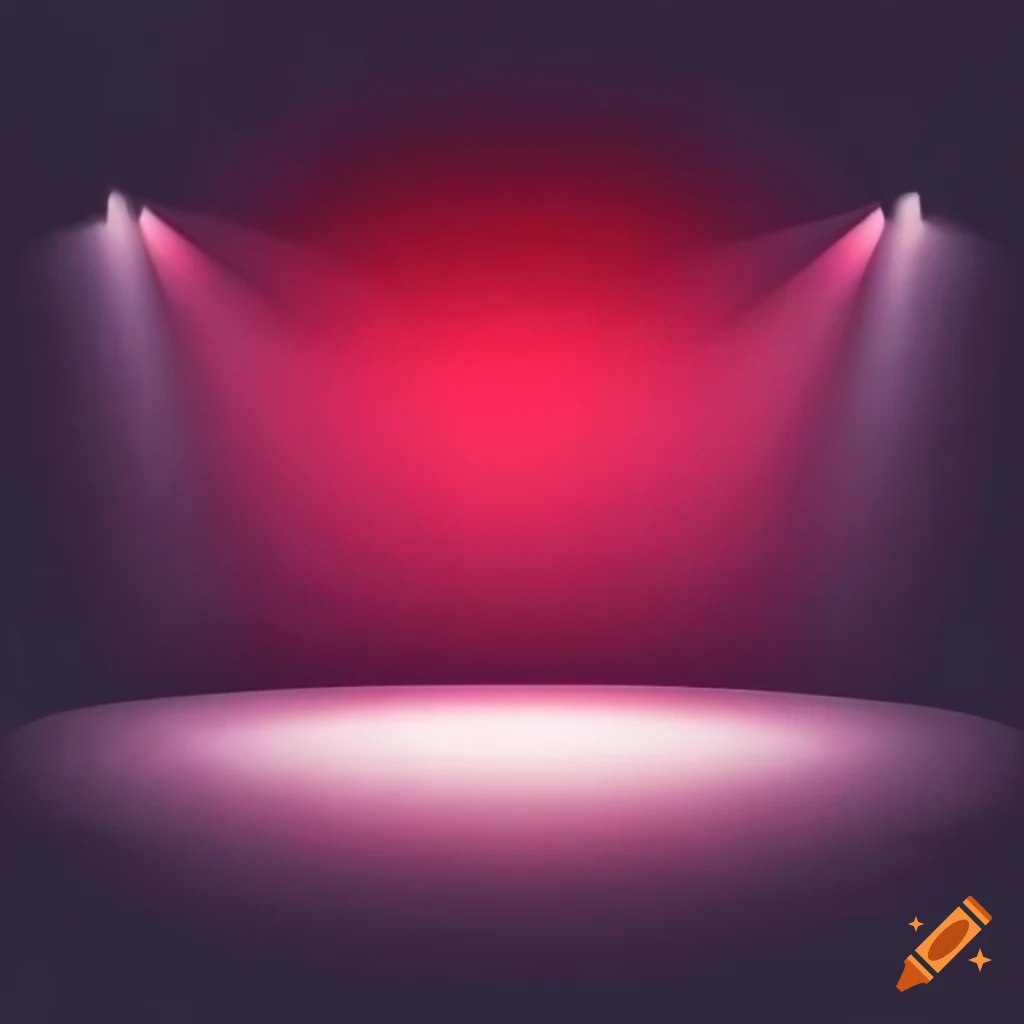 Empty stage with red spotlights in a classical venue on Craiyon